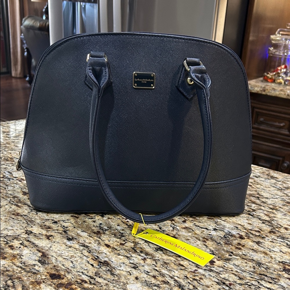 NWT Catherine Malandrino Navy Satchel Bag